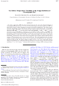 Cover page: Sea Surface Temperature Variability at the Scripps Institution of Oceanography Pier