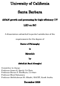 Cover page: AlGaN growth and processing for high-efficiency UV LED on SiC