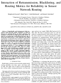 Cover page: Interaction of Retransmission, Blacklisting, and Routing Metrics for Reliability in Sensor Network Routing