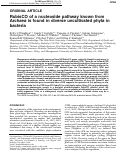 Cover page: RubisCO of a nucleoside pathway known from Archaea is found in diverse uncultivated phyla in bacteria