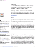 Cover page: Ancient technology and punctuated change: Detecting the emergence of the Edomite Kingdom in the Southern Levant