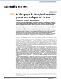 Cover page: Anthropogenic drought dominates groundwater depletion in Iran.