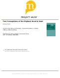 Cover page: Two Conceptions of the Highest Good in Kant