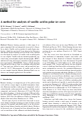 Cover page: A method for analysis of vanillic acid in polar ice cores
