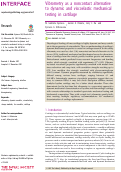 Cover page: Vibrometry as a noncontact alternative to dynamic and viscoelastic mechanical testing in cartilage