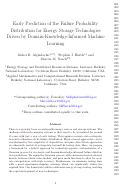 Cover page: Early Prediction of the Failure Probabilitydistribution for Energy Storage Technologiesdriven By Domain-Knowledge-Informed Machinelearning