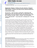 Cover page: Metabolomic Markers of Kidney Function Decline in Patients With Diabetes: Evidence From the Chronic Renal Insufficiency Cohort (CRIC) Study.