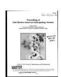 Cover page: Proceedings of the Joint Russian-American Hydrogeology Seminar, Berkeley, CA, July 8-9, 1997