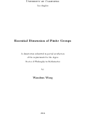 Cover page: Essential Dimension of Finite Groups