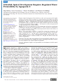 Cover page: Zebrafish Optical Development Requires Regulated Water Permeability by Aquaporin 0.