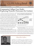 Cover page: Community College Case Study: Exploring Transfer Outcomes for Latinos