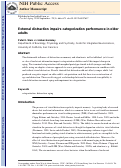 Cover page: External Distraction Impairs Categorization Performance in Older Adults