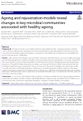 Cover page: Ageing and rejuvenation models reveal changes in key microbial communities associated with healthy ageing.