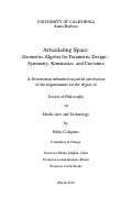 Cover page: Articulating Space: Geometric Algebra for Parametric Design -- Symmetry, Kinematics, and Curvature