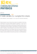Cover page: A state variable for crumpled thin sheets