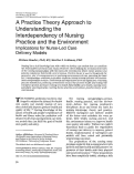Cover page: A practice theory approach to understanding the interdependency of nursing practice and the environment: implications for nurse-led care delivery models.