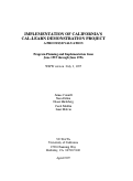 Cover page: Implementation of California's Cal-Learn Demonstration  Project, A Process Evaluation: Program Planning and  Implementation From June 1993 Through June 1996