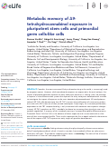 Cover page: Metabolic memory of Δ9-tetrahydrocannabinol exposure in pluripotent stem cells and primordial germ cells-like cells