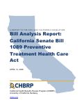 Cover page of Analysis of&nbsp;California Senate Bill 1089: Preventive Treatment Health Care Act