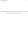Cover page: Adolescents’ Daily Face-to-Face and Computer-Mediated Communication: Associations With Autonomy and Closeness to Parents and Friends