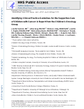 Cover page: Identifying clinical practice guidelines for the supportive care of children with cancer: A report from the Children's Oncology Group