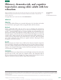 Cover page: Illiteracy, dementia risk, and cognitive trajectories among older adults with low education.