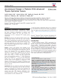 Cover page: Autoimmune Disease in Patients With Advanced Thymic Epithelial Tumors