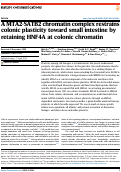 Cover page: A MTA2-SATB2 chromatin complex restrains colonic plasticity toward small intestine by retaining HNF4A at colonic chromatin.