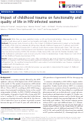 Cover page: Impact of childhood trauma on functionality and quality of life in HIV-infected women.