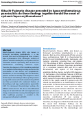 Cover page: Kikuchi-Fujimoto disease preceded by lupus erythematosus panniculitis: do these findings together herald the onset of systemic lupus erythematosus?