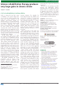 Cover page: Intense rehabilitation therapy produces very large gains in chronic stroke