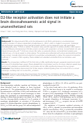 Cover page: D2-like receptor activation does not initiate a brain docosahexaenoic acid signal in unanesthetized rats