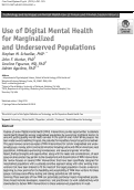 Cover page: Use of Digital Mental Health for Marginalized and Underserved Populations