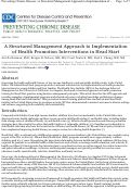 Cover page: A Structured Management Approach to Implementation of Health Promotion Interventions in Head Start