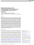 Cover page: Breaking Stereotypes: How Undergraduates Life Experiences of Scientists Shape their Scopes of Possibility.