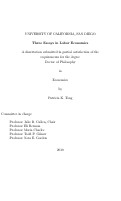 Cover page: Three essays in labor economics