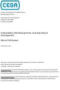 Cover page of Vulnerability, Risk Management, and Agricultural Development