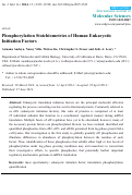 Cover page: Phosphorylation Stoichiometries of Human Eukaryotic Initiation Factors