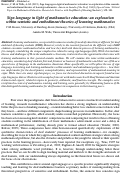 Cover page: Sign Language in Light of Mathematics Education:An Exploration Within Semiotic and Embodiment Theories of Learning Mathematics