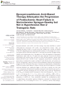 Cover page: Epoxyeicosatrienoic Acid-Based Therapy Attenuates the Progression of Postischemic Heart Failure in Normotensive Sprague-Dawley but Not in Hypertensive Ren-2 Transgenic Rats