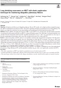 Cover page: Lung shrinking assessment on HRCT with elastic registration technique for monitoring idiopathic pulmonary fibrosis