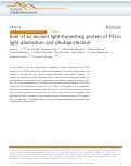 Cover page: Role of an ancient light-harvesting protein of PSI in light absorption and photoprotection