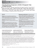 Cover page: Evaluating Primary Endpoints for COVID-19 Therapeutic Trials to Assess Recovery.