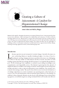 Cover page: Creating a culture of assessment: A catalyst for organizational change