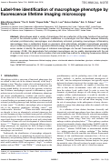 Cover page: Label-free identification of macrophage phenotype by fluorescence lifetime imaging microscopy