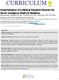 Cover page: Implementation of a Medical Education Rotation for Senior Emergency Medicine Residents