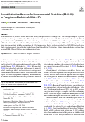 Cover page: Parent Activation Measure for Developmental Disabilities (PAM-DD) in Caregivers of Individuals With ASD