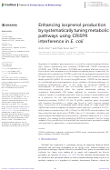 Cover page: Enhancing isoprenol production by systematically tuning metabolic pathways using CRISPR interference in E. coli