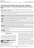 Cover page: Dysfunctional Social Reinforcement Processing in Disruptive Behavior Disorders: An Functional Magnetic Resonance Imaging Study