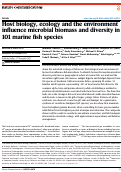 Cover page: Host biology, ecology and the environment influence microbial biomass and diversity in 101 marine fish species